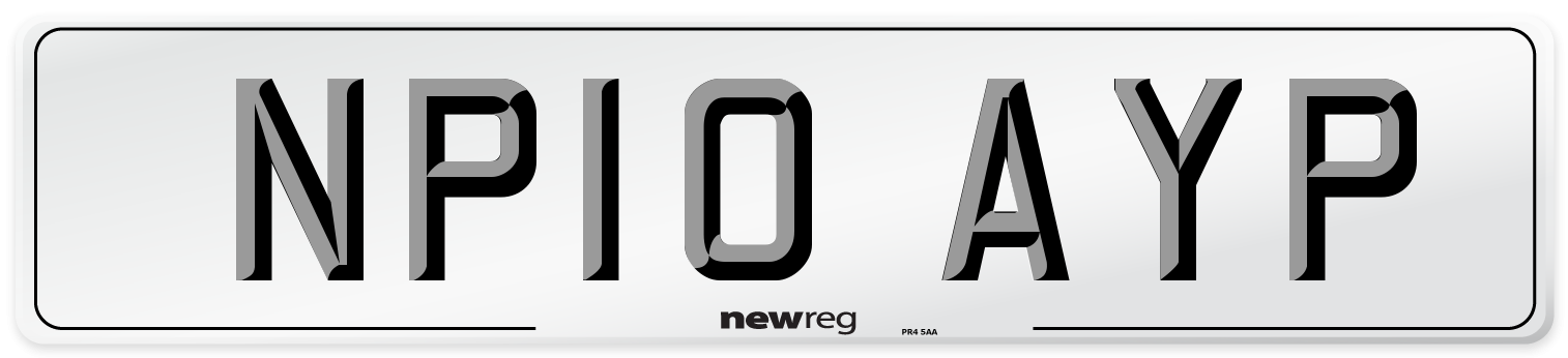 NP10 AYP Number Plate from New Reg